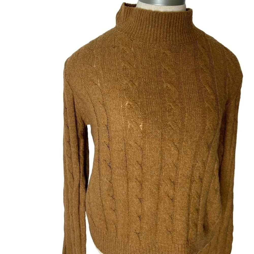 Hippie Rose Women’s Tawny High Neck Back Cutout Long Sleeve Knit Sweater Small